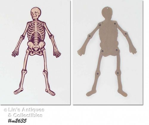 Beistle Vintage Die Cut Halloween Jointed Skeleton