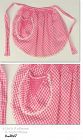 VINTAGE PINK GINGHAM HALF APRON WITH RICKRACK TRIM ON POCKET