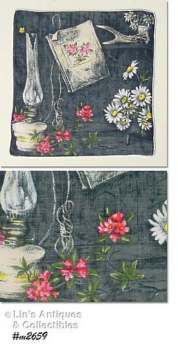 BEAUTIFUL VINTAGE ITEMS SCENE / DISPLAY HANDKERCHIEF