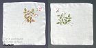 Vintage Long Stem Roses Hankies Lot of Two