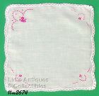 Vintage Wedding Hanky with Roses and Rosebuds