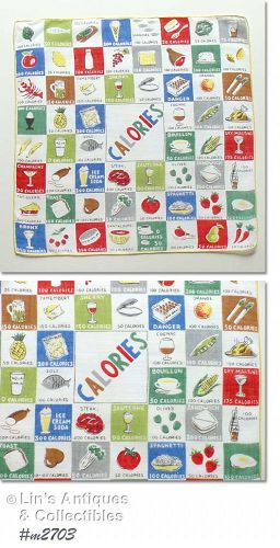 Vintage Counting Calories Handkerchief