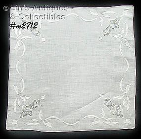 BEAUTIFUL WEDDING HANDKERCHIEF WITH HEARTS