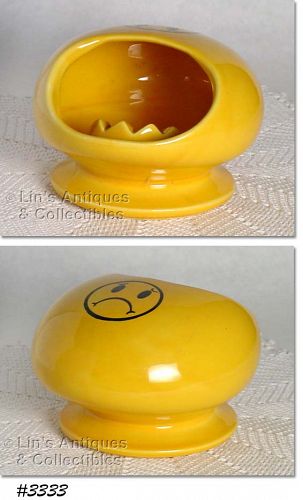 McCoy Pottery Rare Unhappy NOT Smiley Face Ashtray