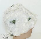 Vintage White Hat Covered with White Flowers