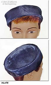 NAVY BLUE PILLBOX STYLE HAT