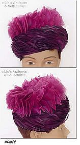 PURPLE FEATHERS HAT BY SEARS MILLINERY