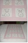 Puppies and Kittens Vintage Hand Sewn Baby Quilt