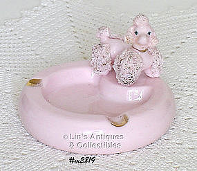 LEFTON PINK SPAGHETTI POODLE ASHTRAY