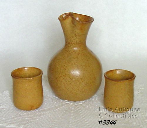 McCoy Pottery Canyon Carafe and 2 cups