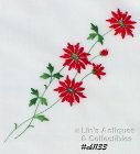 Vintage Christmas Hanky Red Poinsettias