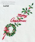 Vintage Merry Christmas Embroidered Hanky