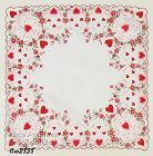 Vintage Valentine Hanky Hearts and Flowers