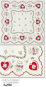 HEARTS, BUTTERFLIES, AND FLOWER CARTS VALENTINE HANKY