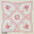 4 LARGE HEARTS WITH ROSES VINTAGE VALENTINE HANKY