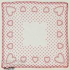 Vintage Valentine Handkerchief Lots of Red Hearts