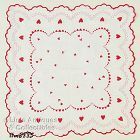 Vintage Valentine Hanky Red and White Hearts