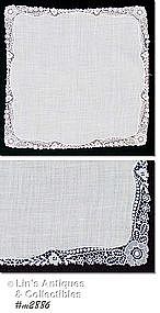 WEDDING HANDKERCHIEF WITH FLORAL EDGE