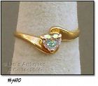 10K RING WITH HEART SHAPE MYSTIC TOPAZ SIZE 5 1/2