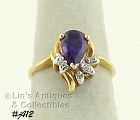 10k Amethyst and Diamonds Vintage Ring