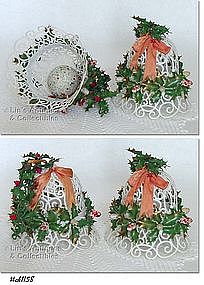 PAIR OF WHITE CHRISTMAS BELLS