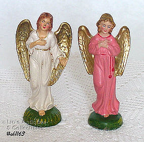 VINTAGE NATIVITY ANGEL IN WHITE GOWN