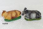 Vintage Nativity Donkey and Cow Figurines