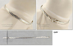 Vintage Braided Italy Silver Bracelet