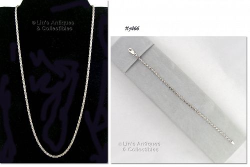 Italy 925 Silver Rope Necklace and Bracelet