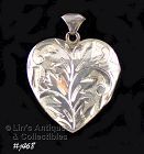 Vintage Sterling Silver Heart Locket Photo Pendant