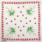 Vintage Christmas Hanky Red and White Poinsettias