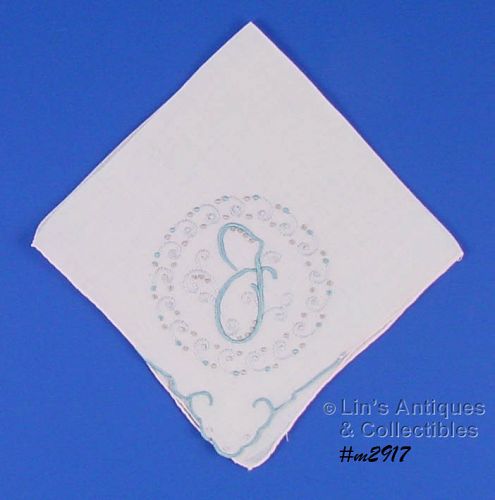 Vintage Monogram J Madeira Handkerchief