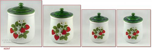 McCoy Pottery Strawberry Country Canister Set