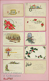 LOT OF 10 VINTAGE CHRISTMAS POSTCARDS