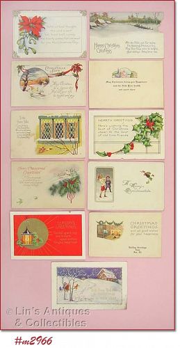 Vintage Christmas Postcards Lot of 11