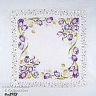 PURPLE TULIPS AND FLORAL BORDER HANDKERCHIEF