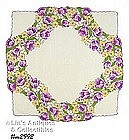 LOVELY HANKY WITH PURPLE TULIPS AND UNUSUAL SHAPE