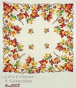HANDKERCHIEF WITH COLORFUL FALL LEAVES