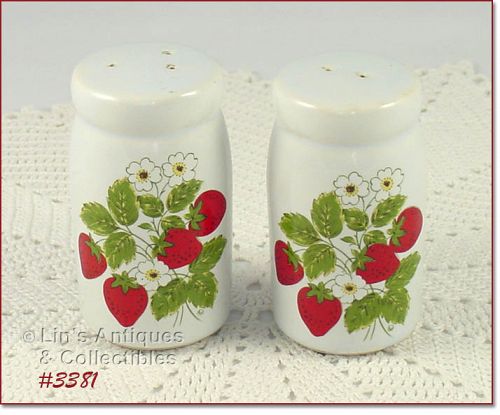 McCOY POTTERY STRAWBERRY COUNTRY SALT AND PEPPER SHAKER SET