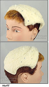 WHITE FAUX FUR HAT