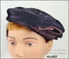 Vintage Velvet Hat Dark Brown
