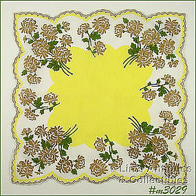 BEAUTIFUL HANDKERCHIEF WITH GOLD COLOR ACCENTS