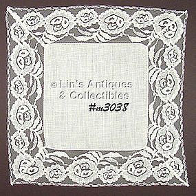 LINEN AND LACE WEDDING HANDKERCHIEF