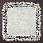 WHITE HANKY WITH BEAUTIFUL CROCHET EDGE