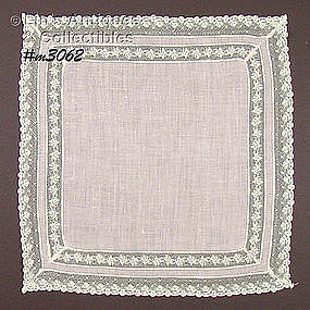 PALE PINK HANDKERCHIEF WITH LACE