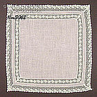 PALE PINK HANDKERCHIEF WITH LACE