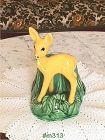 SHAWNEE POTTERY VINTAGE YELLOW FAWN AND GREEN STUMP PLANTER