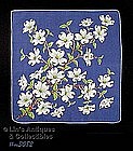 NAVY BLUE HANDKERCHIEF WITH WHITE DOGWOOD BLOOMS