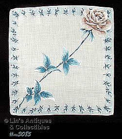 HANDKERCHIEF WITH LARGE ROSE