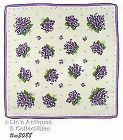 Vintage Handkerchief Purple Violets Bouquets